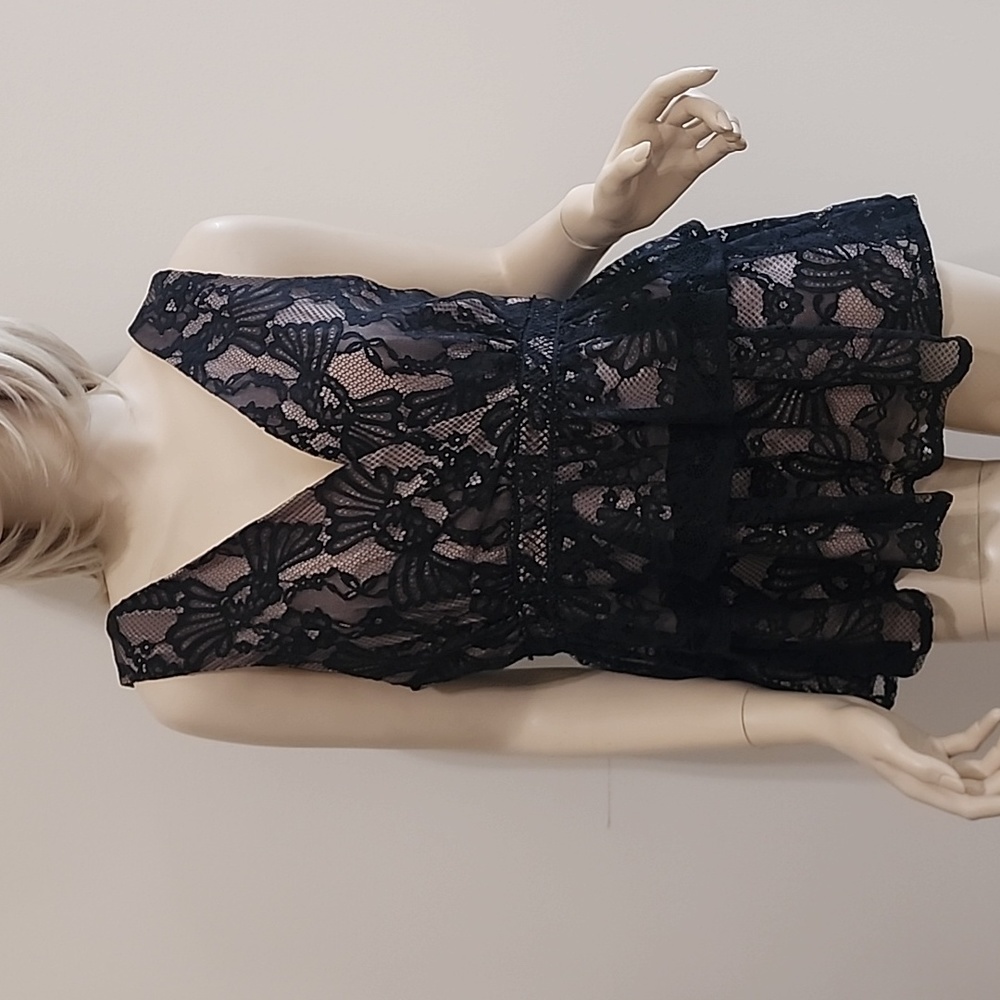 Lace Ruffle Peplum Top